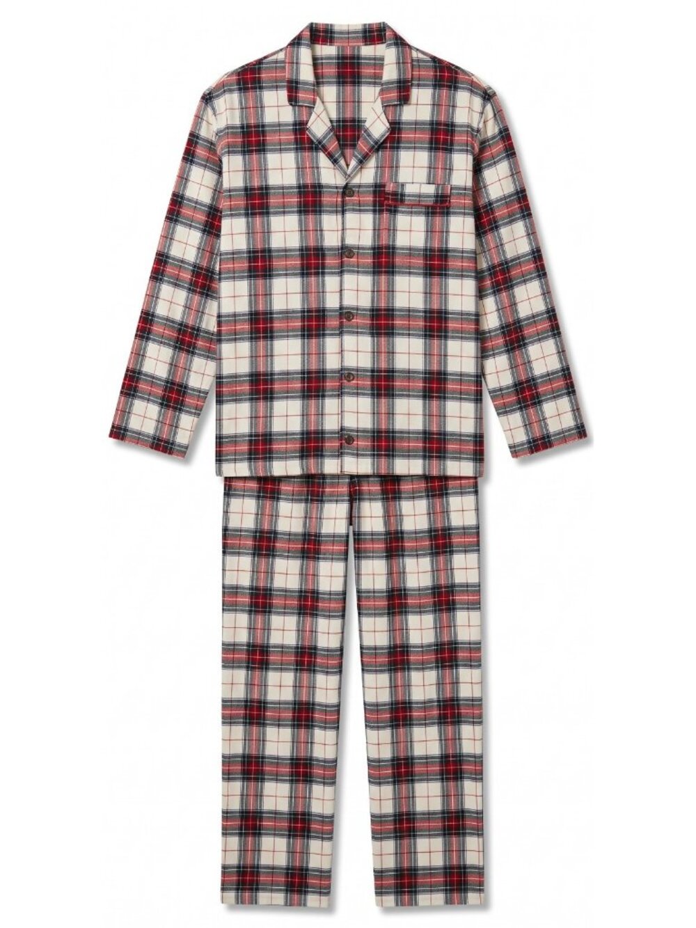 EBERJEY Mens Holly Red Tartan Plaid Organic Cotton Flannel Pajama Set MEDIUM NWT